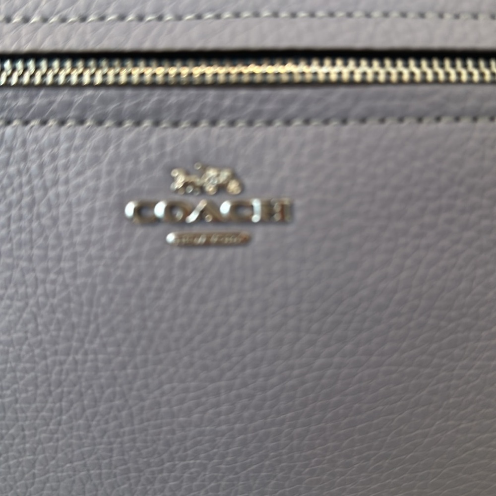 Coach 100% Leather Handbag Denim Blue Color Worn Twice Excellent Condition - Picture 3 of 14